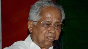 Former chief minister of Assam Tarun Gogoi addressing a press conference at Rajib Bhawan in Guwahati.(PTI File Photo) Former chief minister of Assam Tarun Gogoi addressing a press conference at Rajib Bhawan in Guwahati.(PTI File Photo)