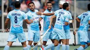 India led for the most of the match only to concede an equaliser in the 59th minute.(Hockey India) India led for the most of the match only to concede an equaliser in the 59th minute.(Hockey India)