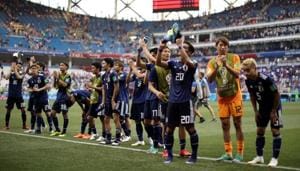 Japan advanced into the knockout phase of the FIFA World Cup on Thursday despite losing 0-1 to Poland, progressing from Group H thanks to their lower tally of yellow cards than Senegal.(REUTERS) Japan advanced into the knockout phase of the FIFA World Cup on Thursday despite losing 0-1 to Poland, progressing from Group H thanks to their lower tally of yellow cards than Senegal.(REUTERS)