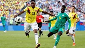 Colombia defeated Senegal 1-0 in a Group H match of the FIFA World Cup 2018 at the Samara Arena. Follow highlights of Senegal vs Colombia, FIFA World Cup 2018 Group H match, here.(Reuters) Colombia defeated Senegal 1-0 in a Group H match of the FIFA World Cup 2018 at the Samara Arena. Follow highlights of Senegal vs Colombia, FIFA World Cup 2018 Group H match, here.(Reuters)