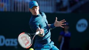 Kyle Edmund in action during his second round match against Andy Murray at Devonshire Park, Eastbourne, Britain on June 27, 2018 .(REUTERS) Kyle Edmund in action during his second round match against Andy Murray at Devonshire Park, Eastbourne, Britain on June 27, 2018 .(REUTERS)