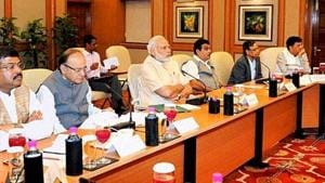 Prime Minister Narendra Modi at a high-level meeting with industry leaders and top bureaucrats.(HT File Photo)