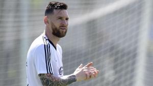 Argentina's forward Lionel Messi takes part in a training session at the team's base camp in Bronnitsy, on June 29, 2018 on the eve of the team's round of sixteen match as part of the 2018 FIFA World Cup.(AFP) Argentina's forward Lionel Messi takes part in a training session at the team's base camp in Bronnitsy, on June 29, 2018 on the eve of the team's round of sixteen match as part of the 2018 FIFA World Cup.(AFP)