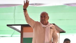 Former chief minister of Haryana Bhupinder Singh Hooda during a recent rally at Anaj Mandi, Punhana.(Yogesh Kumar/HT Photo) Former chief minister of Haryana Bhupinder Singh Hooda during a recent rally at Anaj Mandi, Punhana.(Yogesh Kumar/HT Photo)