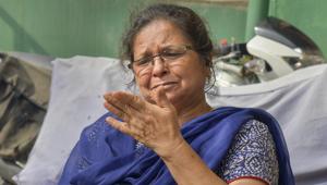 Uttara Pant Bahuguna, the school principal who was suspended for arguing with Uttarakhand CM Trivendra Singh Rawat during a Janata Darbar over transfers of teachers, in Dehradun on June 29, 2018.(PTI) Uttara Pant Bahuguna, the school principal who was suspended for arguing with Uttarakhand CM Trivendra Singh Rawat during a Janata Darbar over transfers of teachers, in Dehradun on June 29, 2018.(PTI)