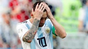 Argentina's Lionel Messi reacts after the loss to France in the FIFA World Cup 2018 Round of 16 in Kazan.(REUTERS) Argentina's Lionel Messi reacts after the loss to France in the FIFA World Cup 2018 Round of 16 in Kazan.(REUTERS)