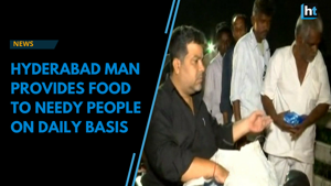 <p>Hyder Moosvi with his team is dedicated to help the needy in Hyderabad. They distribute 100 food packets to homeless, poor on Dabeerpura bridge on a daily basis. People in large numbers gather daily to take food packets. The initiative by Hyder Moosvi started in the year 2015 when they started distributing eight to ten times in a month. From March 2017 they started distributing food daily. It costs around 40 rupees to prepare a food packet. </p>