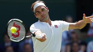 Switzerland's Roger Federer in action during the first round match against Serbia's Dusan Lajovic.(REUTERS) Switzerland's Roger Federer in action during the first round match against Serbia's Dusan Lajovic.(REUTERS)
