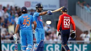 KL Rahul’s unbeaten 101 helped India beat England by eight wickets in Manchester to take a 1-0 lead in the three-match T20 series. Follow highlights of India vs England, 1st T20 in Manchester here(Action Images via Reuters) KL Rahul’s unbeaten 101 helped India beat England by eight wickets in Manchester to take a 1-0 lead in the three-match T20 series. Follow highlights of India vs England, 1st T20 in Manchester here(Action Images via Reuters)