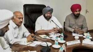 Punjab chief minister Captain Amarinder Singh (centre) chairs a cabinet meeting, in Chandigarh on Monday, July 2, 2018. Punjab has nearly 3.5 lakh government employee and drug tests are already mandatory for the recruitment of constables and sub-inspectors in Punjab Police.(PTI) Punjab chief minister Captain Amarinder Singh (centre) chairs a cabinet meeting, in Chandigarh on Monday, July 2, 2018. Punjab has nearly 3.5 lakh government employee and drug tests are already mandatory for the recruitment of constables and sub-inspectors in Punjab Police.(PTI)