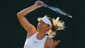 Maria Sharapova in action during the Wimbledon first round match against Vitalia Diatchenko on Tuesday.(REUTERS) Maria Sharapova in action during the Wimbledon first round match against Vitalia Diatchenko on Tuesday.(REUTERS)