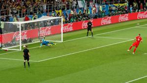 England's Eric Dier scores the winning penalty during the shootout against Colombia.(REUTERS) England's Eric Dier scores the winning penalty during the shootout against Colombia.(REUTERS)