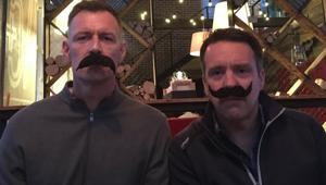 The fake moustache, in support of Russia manager Stanislav Cherchesov, has become a hit at the FIFA World Cup.(Chris Sutton/Twitter) The fake moustache, in support of Russia manager Stanislav Cherchesov, has become a hit at the FIFA World Cup.(Chris Sutton/Twitter)