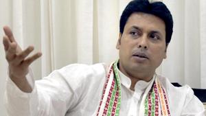 Tripura Chief Minister Biplab Kumar Deb during the interaction with the media at Tripura Bhawan in New Delhi, India, on March 20, 2018.(Sushil Kumar/HT File) Tripura Chief Minister Biplab Kumar Deb during the interaction with the media at Tripura Bhawan in New Delhi, India, on March 20, 2018.(Sushil Kumar/HT File)