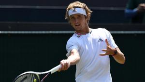 Germany's Alexander Zverev in action during the second round match against Taylor Fritz of the U.S.(REUTERS) Germany's Alexander Zverev in action during the second round match against Taylor Fritz of the U.S.(REUTERS)