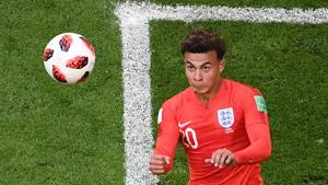 England's midfielder Dele Alli heads the ball to score their second goal during the Russia 2018 World Cup quarter-final football match between Sweden and England.(AFP) England's midfielder Dele Alli heads the ball to score their second goal during the Russia 2018 World Cup quarter-final football match between Sweden and England.(AFP)