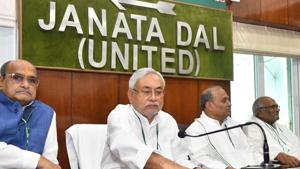 Bihar chief minister and JD(U) Chief Nitish Kumar during the National Executive meeting at party office, in New Delhi, on Sunday, July 8, 2018.(HT Photo) Bihar chief minister and JD(U) Chief Nitish Kumar during the National Executive meeting at party office, in New Delhi, on Sunday, July 8, 2018.(HT Photo)