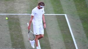 Germany's Alexander Zverev reacts during his third round match against Latvia's Ernests Gulbis.(REUTERS) Germany's Alexander Zverev reacts during his third round match against Latvia's Ernests Gulbis.(REUTERS)