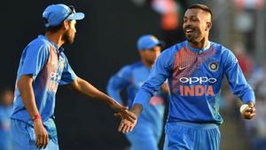 Hardik Pandya’s unbeaten 33 and 4/38 helped India beat England by seven wickets in the deciding Twenty20 tie in Bristol on Sunday.(Twitter) Hardik Pandya’s unbeaten 33 and 4/38 helped India beat England by seven wickets in the deciding Twenty20 tie in Bristol on Sunday.(Twitter)
