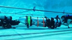 An accompanying video of people testing the submarine in a swimming pool in Los Angeles that was posted by Musk on Sunday night attracted more than 3.1 million views in 10 hours.(Elon Musk Twitter)