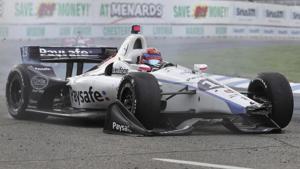 Race organisers said Santino Ferrucci had deliberately driven into the rear of Trident team mate Arjun Maini’s car on the cooldown lap. He also forced Maini off the road during the race.(AP)
