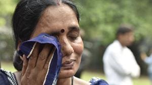 Mother of the 23-year-old woman gangraped in Delhi on December 16, 2012,reacts to Supreme Court's verdict on the convicts plea, in New Delhi, on Monday, July 9, 2018.(Sonu Mehta/HT PHOTO) Mother of the 23-year-old woman gangraped in Delhi on December 16, 2012,reacts to Supreme Court's verdict on the convicts plea, in New Delhi, on Monday, July 9, 2018.(Sonu Mehta/HT PHOTO)