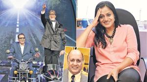 (LtoR) Dharmendra and Amitabh Bachchan; (inset) Raaj Grover; Suchitra Iyer. (LtoR) Dharmendra and Amitabh Bachchan; (inset) Raaj Grover; Suchitra Iyer.