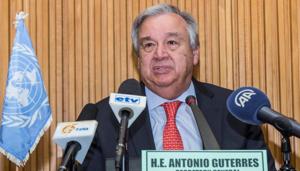 The UN secretary ceneral Antonio Guterres speaks during a press conference after the Second AU-UN Annual Conference for a wide range of topics on peace, security and development in Africa at the AU headquarters in Addis Ababa, on Monday.(AFP Photo) The UN secretary ceneral Antonio Guterres speaks during a press conference after the Second AU-UN Annual Conference for a wide range of topics on peace, security and development in Africa at the AU headquarters in Addis Ababa, on Monday.(AFP Photo)