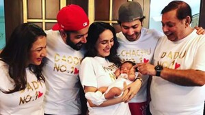 Family No 1 poses with Baby No 1: Varun Dhawan’s new family photo is like a David Dhawan film.