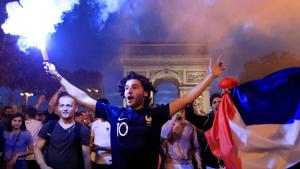 France fans react after defeating Belgium in their World Cup semi-final match.(REUTERS) France fans react after defeating Belgium in their World Cup semi-final match.(REUTERS)