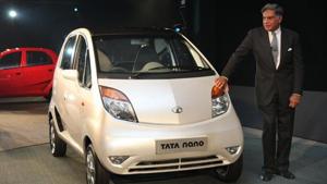 Tata Company Chairman Ratan Tata during the launch of theTata Nano at the 9th Auto Expo in New Delhi, 2008.(Arvind Yadav/HT) Tata Company Chairman Ratan Tata during the launch of theTata Nano at the 9th Auto Expo in New Delhi, 2008.(Arvind Yadav/HT)