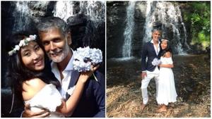 Ankita Konwar and Milind Soman make one happy couple.(Instagram) Ankita Konwar and Milind Soman make one happy couple.(Instagram)
