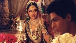 Madhuri Dixit played courtesan Chandramukhi while Shah Rukh Khan played the alcoholic Devdas in Sanjay Leela Bhansali’s film. Madhuri Dixit played courtesan Chandramukhi while Shah Rukh Khan played the alcoholic Devdas in Sanjay Leela Bhansali’s film.