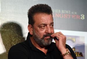 Sanjay Dutt looks on during the trailer launch of Saheb, Biwi Aur Gangster 3.(AFP) Sanjay Dutt looks on during the trailer launch of Saheb, Biwi Aur Gangster 3.(AFP)