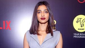 Radhika Apte at the special screening of the series Sacred Games in New Delhi.(IANS) Radhika Apte at the special screening of the series Sacred Games in New Delhi.(IANS)