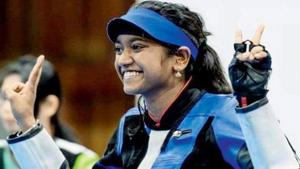 Elavenil Valarivan won the women’s air rifle gold medal in the Meeting of Shooting Hopes junior international championship.(Twitter) Elavenil Valarivan won the women’s air rifle gold medal in the Meeting of Shooting Hopes junior international championship.(Twitter)