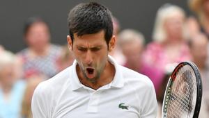 Serbian Novak Djokovic reacts after beating Spain's Rafael Nadal in the men’s singles semi-final at Wimbledon, played at the All England Lawn Tennis and Croquet Club in London on Saturday.(Reuters) Serbian Novak Djokovic reacts after beating Spain's Rafael Nadal in the men’s singles semi-final at Wimbledon, played at the All England Lawn Tennis and Croquet Club in London on Saturday.(Reuters)