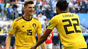 Belgium's Thomas Meunier celebrates after scoring their first goal against England in the World Cup 2018 third place play-off.(REUTERS) Belgium's Thomas Meunier celebrates after scoring their first goal against England in the World Cup 2018 third place play-off.(REUTERS)