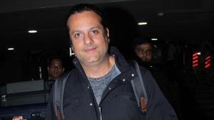 Fardeen Khan spotted wearing a smile and a ponytail.(Viral Bhayani)