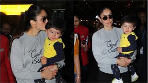 Kareena Kapoor Khan with her son Taimur.(Viral Bhayani) Kareena Kapoor Khan with her son Taimur.(Viral Bhayani)