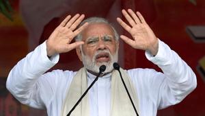 Prime Minister Narendra Modi addresses during ‘Krishi Kalyan Sabha’ rally, in Midnapore on Monday, July 16, 2018.(PTI Photo) Prime Minister Narendra Modi addresses during ‘Krishi Kalyan Sabha’ rally, in Midnapore on Monday, July 16, 2018.(PTI Photo)