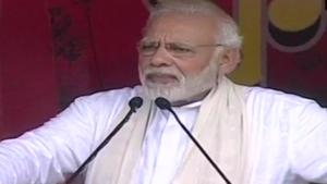PM Modi addressed a rally in West Bengal’s Midnapore on July 16, 2018.(ANI Twitter) PM Modi addressed a rally in West Bengal’s Midnapore on July 16, 2018.(ANI Twitter)