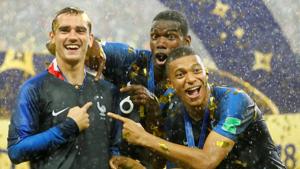 France's FIFA World Cup 2018 winners Antoine Griezmann, Paul Pogba and Kylian Mbappe are all descendants of migrants.(REUTERS) France's FIFA World Cup 2018 winners Antoine Griezmann, Paul Pogba and Kylian Mbappe are all descendants of migrants.(REUTERS)
