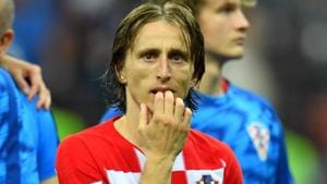 Croatia's Luka Modric looks dejected after FIFA World Cup 2018 final defeat to France.(REUTERS) Croatia's Luka Modric looks dejected after FIFA World Cup 2018 final defeat to France.(REUTERS)