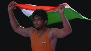 Sajan overcame Iran’s Shayan-Hosein Afifi 3-0 in the final to better his last year’s performance at the event when he won bronze.(Twitter) Sajan overcame Iran’s Shayan-Hosein Afifi 3-0 in the final to better his last year’s performance at the event when he won bronze.(Twitter)