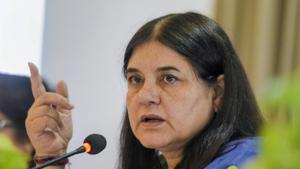 Union Minister for Women & Child Development Maneka Gandhi addresses a press conference in New Delhi.(PTI Photo) Union Minister for Women & Child Development Maneka Gandhi addresses a press conference in New Delhi.(PTI Photo)