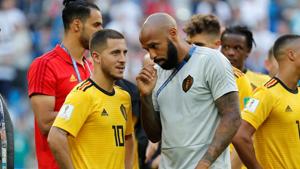 Belgium assistant coach Thierry Henry during a FIFA World Cup 2018 match.(REUTERS) Belgium assistant coach Thierry Henry during a FIFA World Cup 2018 match.(REUTERS)