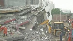 The two buildings in Greater Noida’s Shahberi village collapsed on Tuesday night.(ANI Photo) The two buildings in Greater Noida’s Shahberi village collapsed on Tuesday night.(ANI Photo)