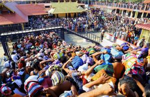 Devotees at the Sabarimala Lord Ayyappa Temple in Pathanamthitta, Kerala(PTI) Devotees at the Sabarimala Lord Ayyappa Temple in Pathanamthitta, Kerala(PTI)