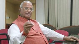 BJ’s Rajasthan unit president Madanlal Saini is confident of the party winning in the next assembly elections.(Himanshu Vyas/ HT Photo) BJ’s Rajasthan unit president Madanlal Saini is confident of the party winning in the next assembly elections.(Himanshu Vyas/ HT Photo)
